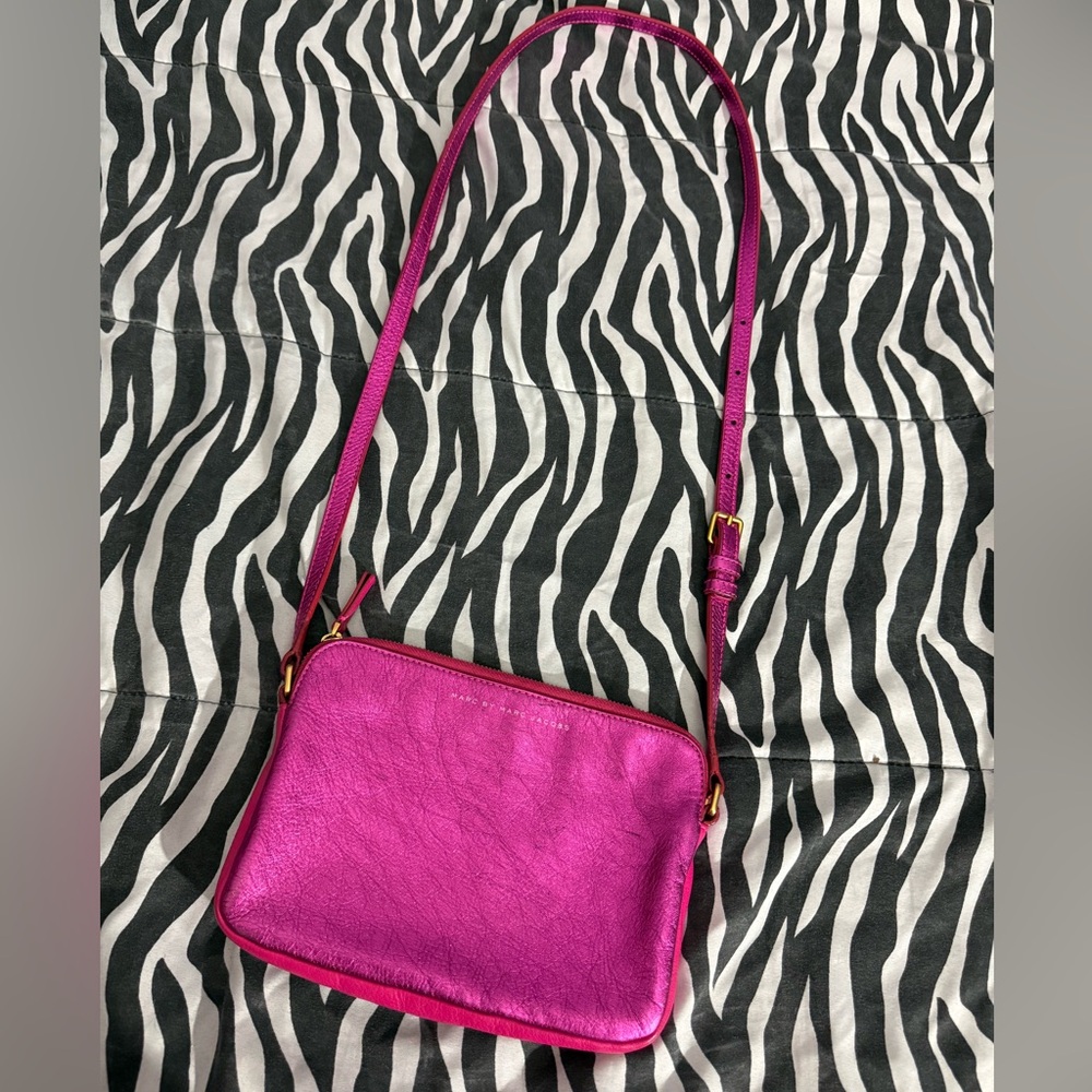 Marc by Marc Jacobs Metallic Hot Pink Crossbody Bag